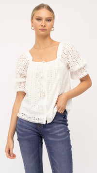 Embroidery Anglaise Crochet Top