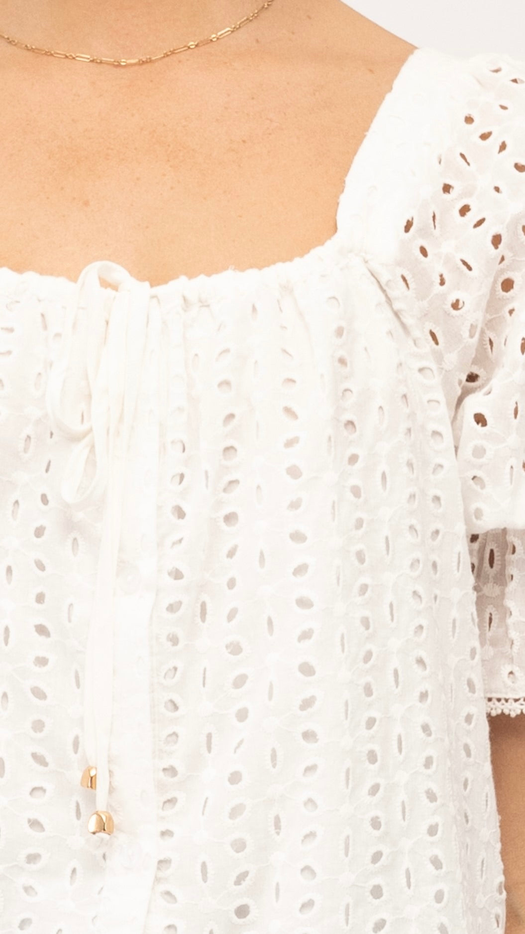 Embroidery Anglaise Crochet Top