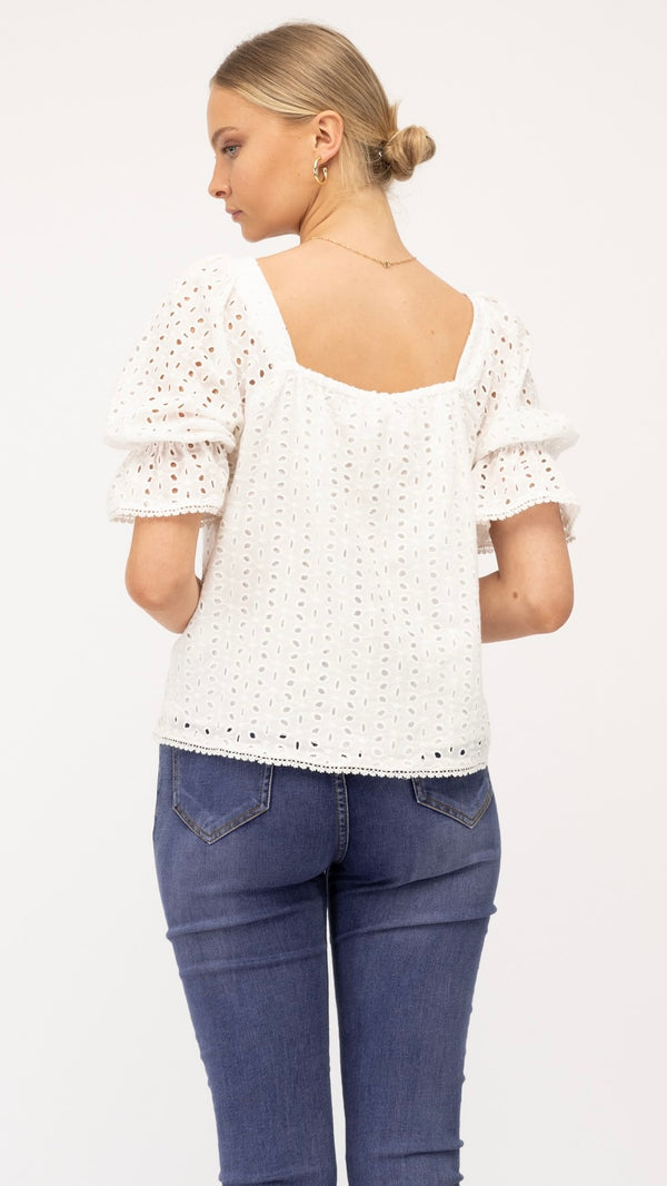 Embroidery Anglaise Crochet Top