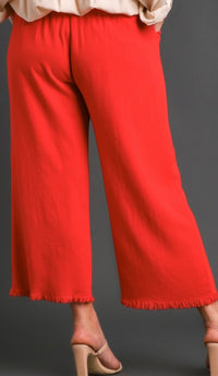 Villa Freyed Linen Pant Tomato