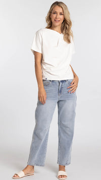 Mossy Rouched Tee White