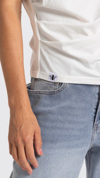 Mossy Rouched Tee White