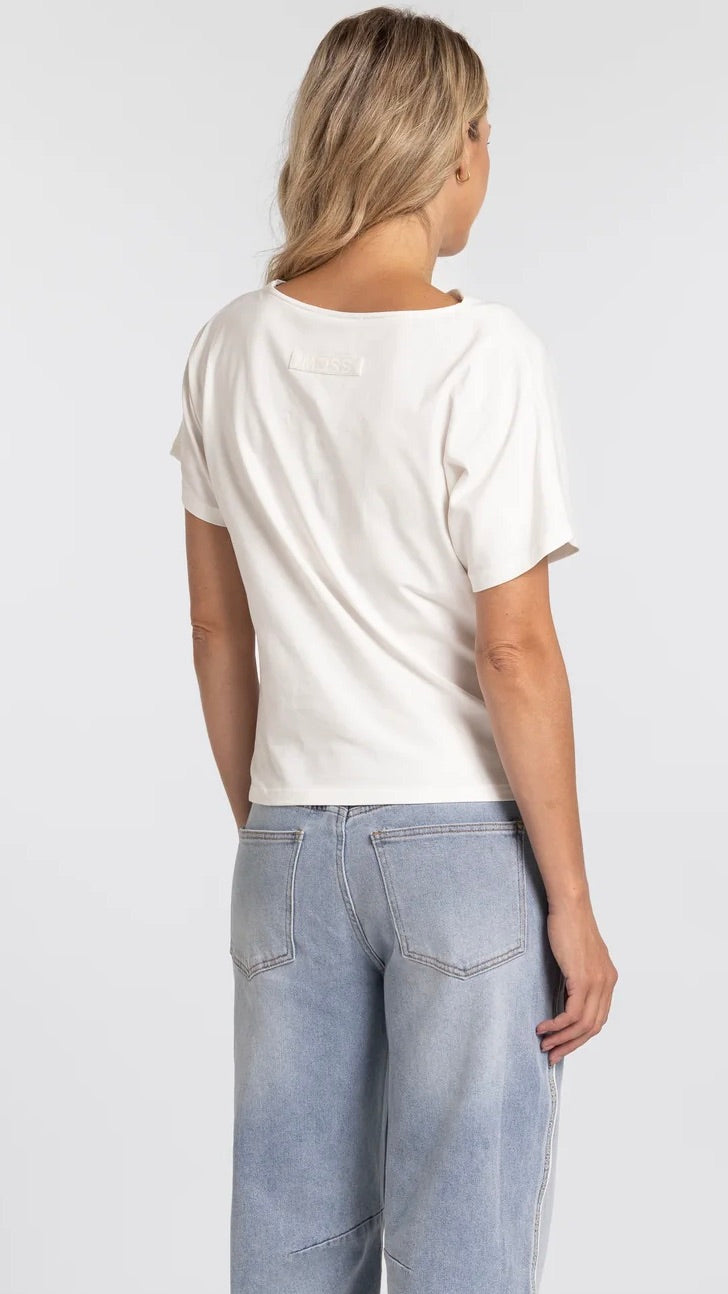 Mossy Rouched Tee White