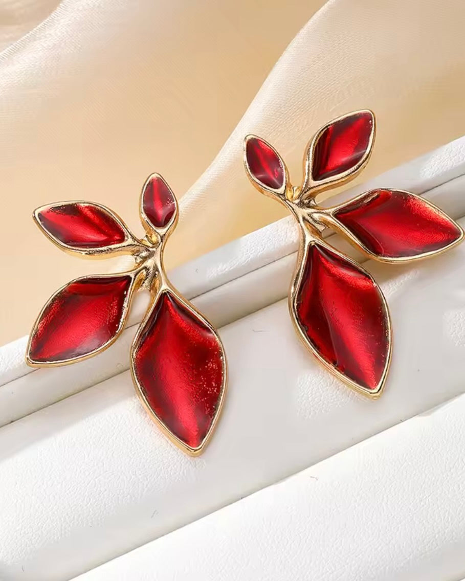 FME355 Big Retro Leaf Oil Red