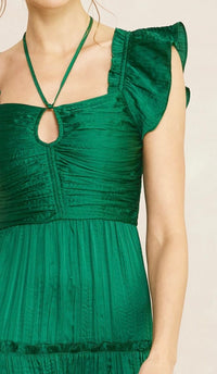 Allure Satin Dress Hunter Green