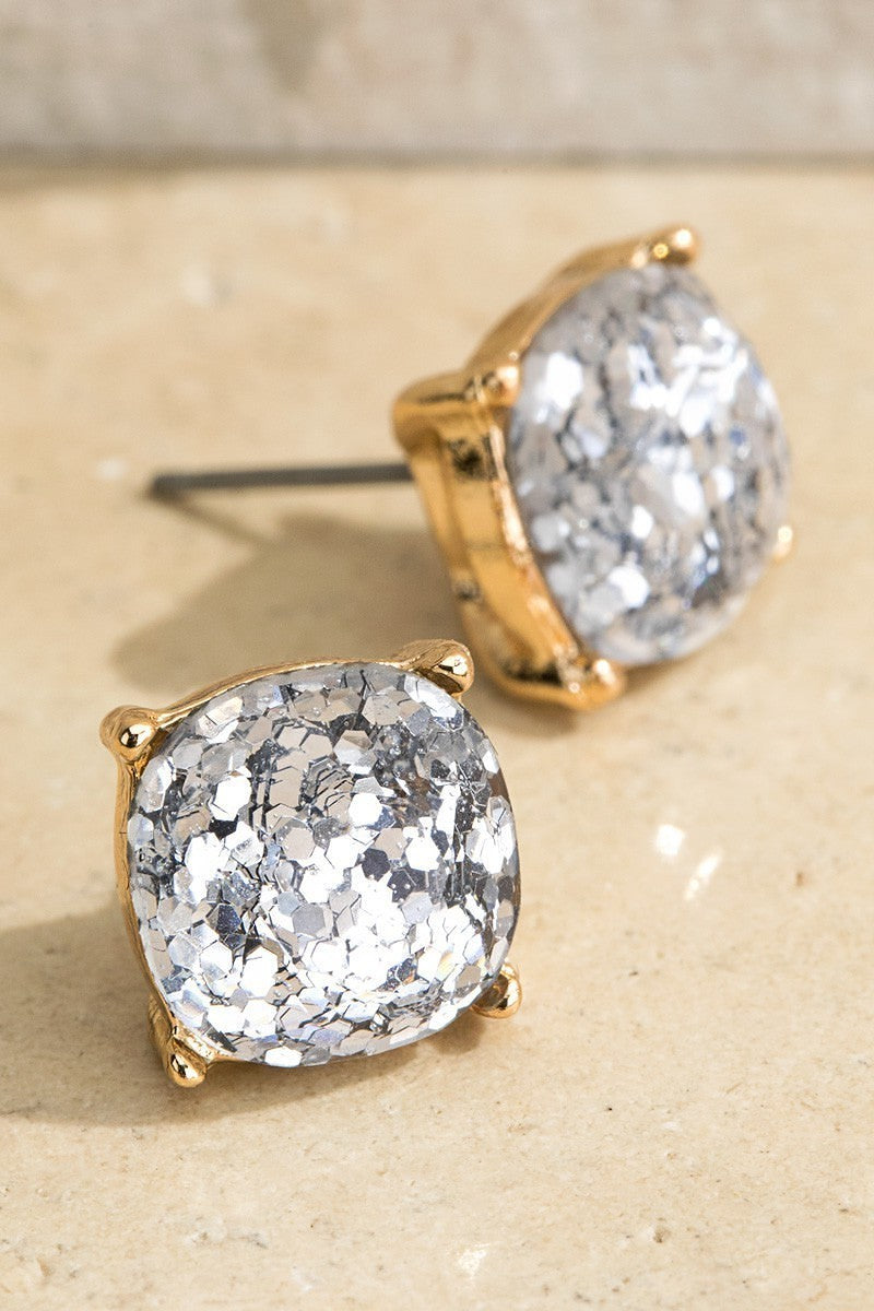UBS024 Glitter Studs Silver