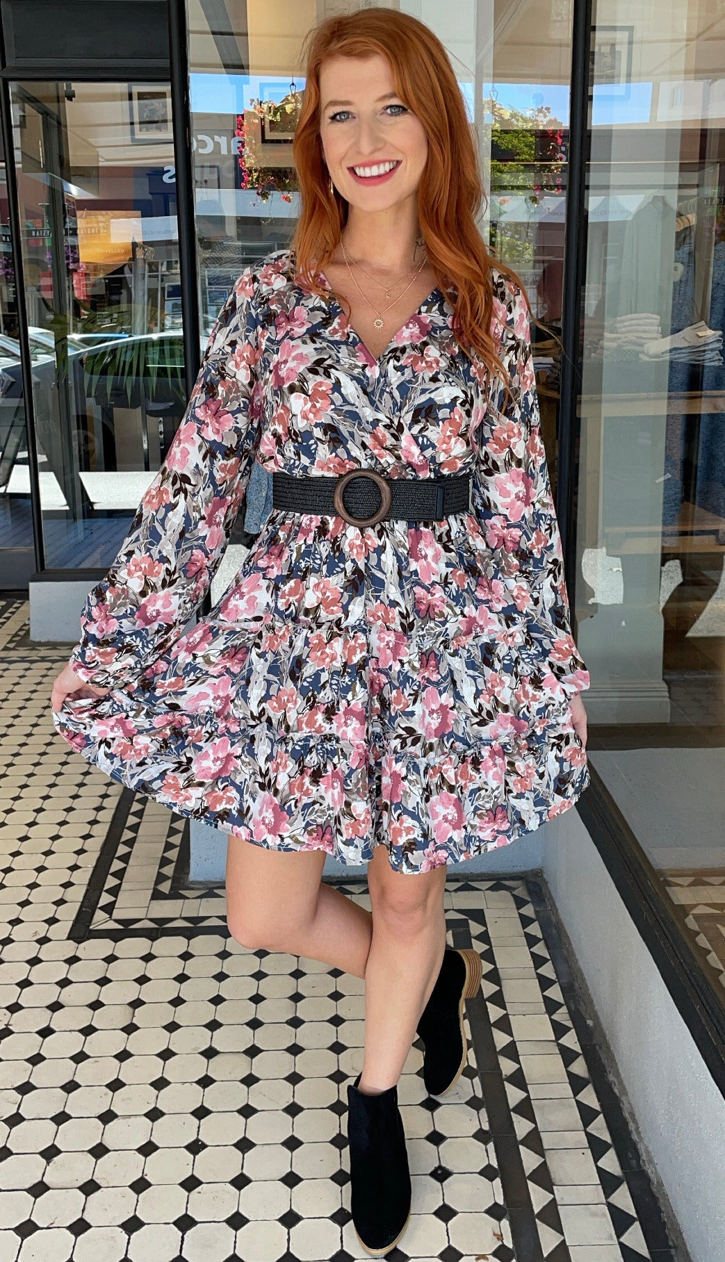 Serene Floral Long Sleeve Dress