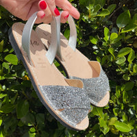 LA x Confetti Crossover Peep Toe Silver Glitter