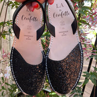 LA x Confetti Classic Avarcas Black Glitter