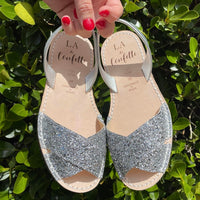LA x Confetti Crossover Peep Toe Silver Glitter