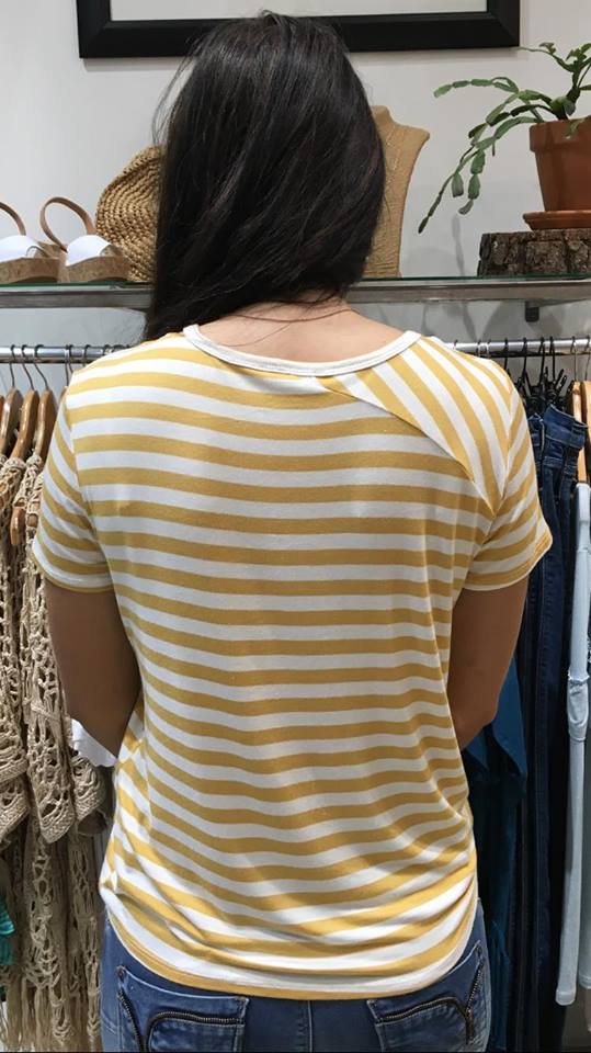 Minx Tie Front Top MUSTARD