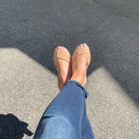 LA x Confetti Crossover Peep Toe Tan Nubuck