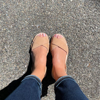 LA x Confetti Crossover Peep Toe Tan Nubuck