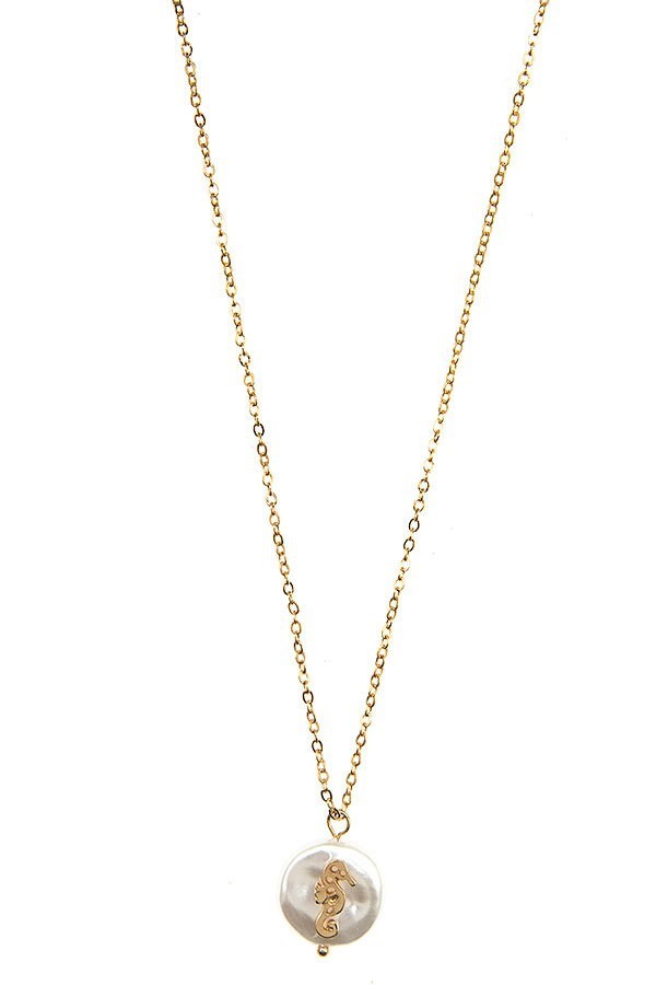 FMN104 Seahorse Pendant Necklace Gold