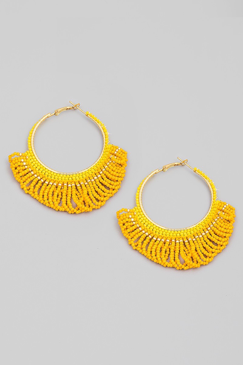 FME256 Beaded Hoop Yellow