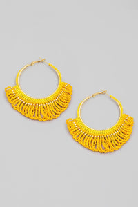 FME256 Beaded Hoop Yellow