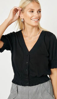 Nadia Knit Cropped Top Black
