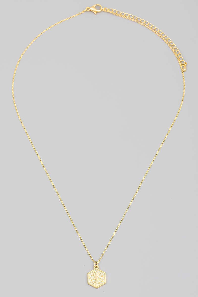 FMN133 Lightning Bolt Pendant Gold