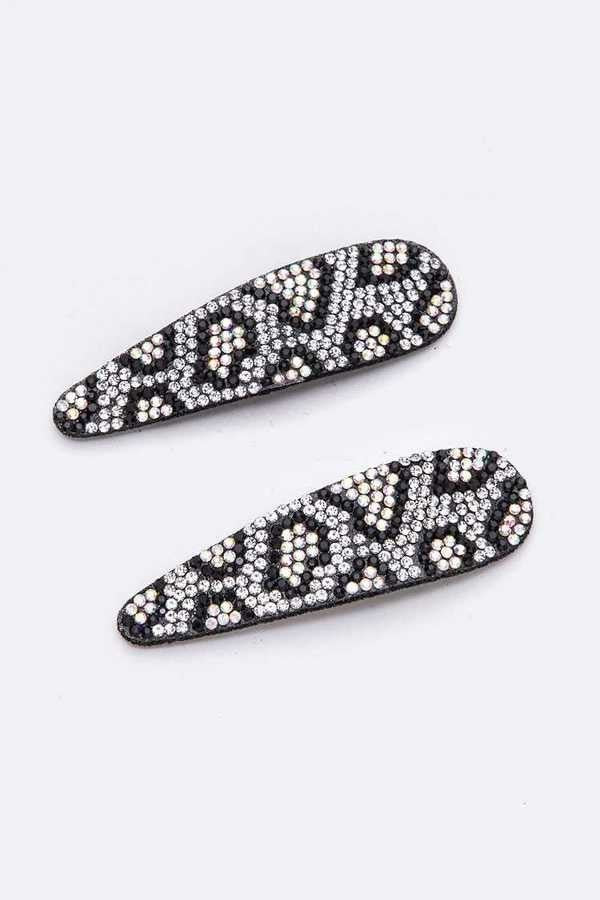 HA023 Diamante Clips Silver