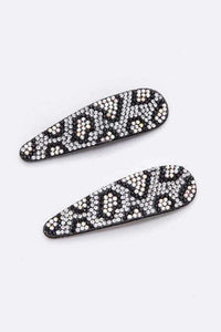HA023 Diamante Clips Silver