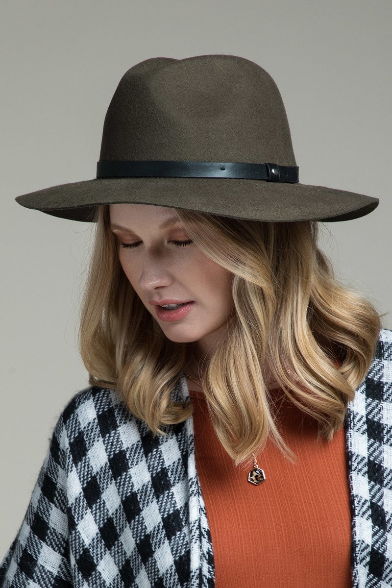 UBH035 Wool Panama Hat Olive