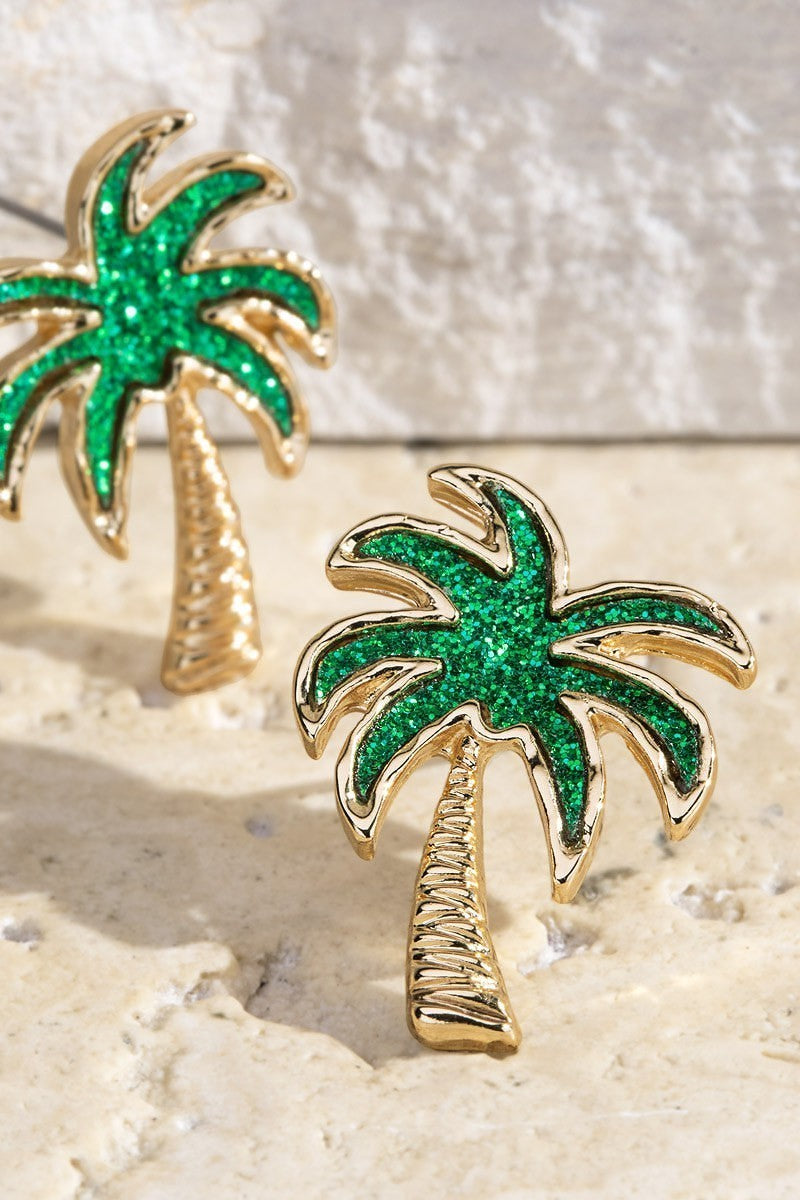 UBS034 Palm Tree Glitter Green