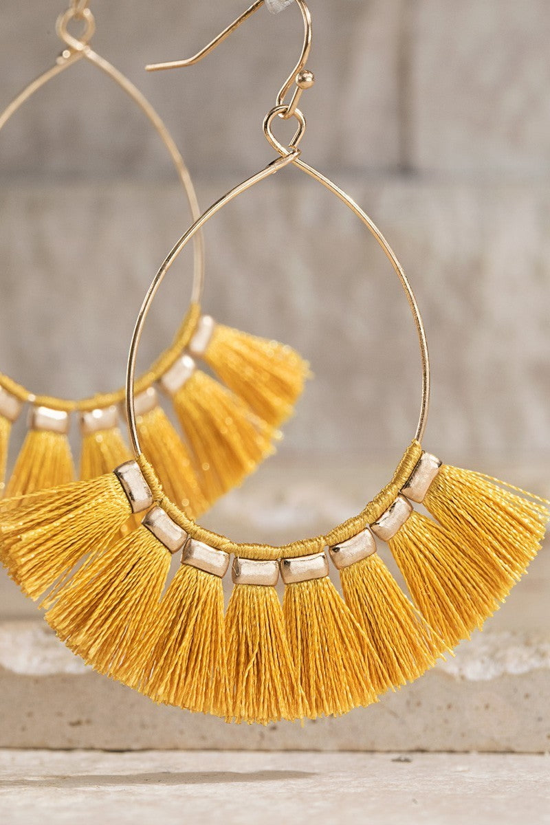 FME217 Tear Drop Tassel Mustard
